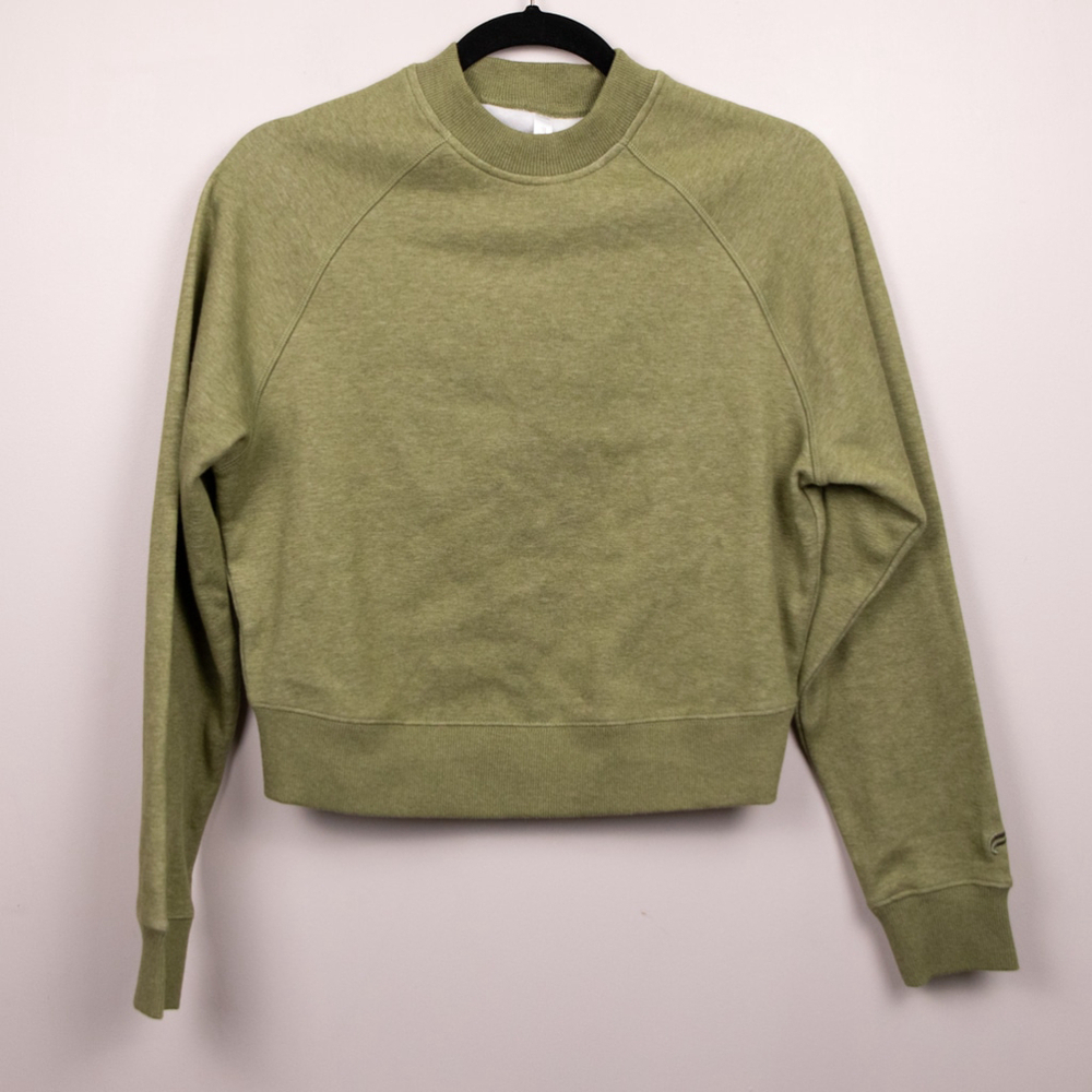 Fabletics cozy fleece ragland green sweatshirt-XS